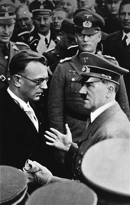 Adolf Hitler in conversation with Arthur Seyß-Inquart in Vienna